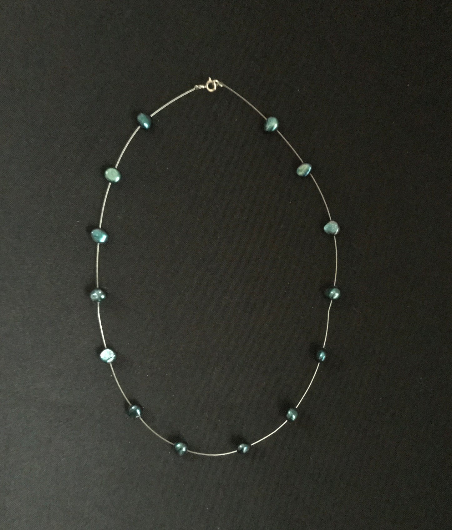 Dark Blue Pearl Necklace image 0