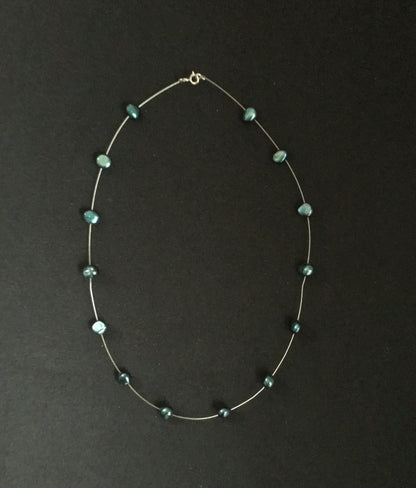 Dark Blue Pearl Necklace image 0