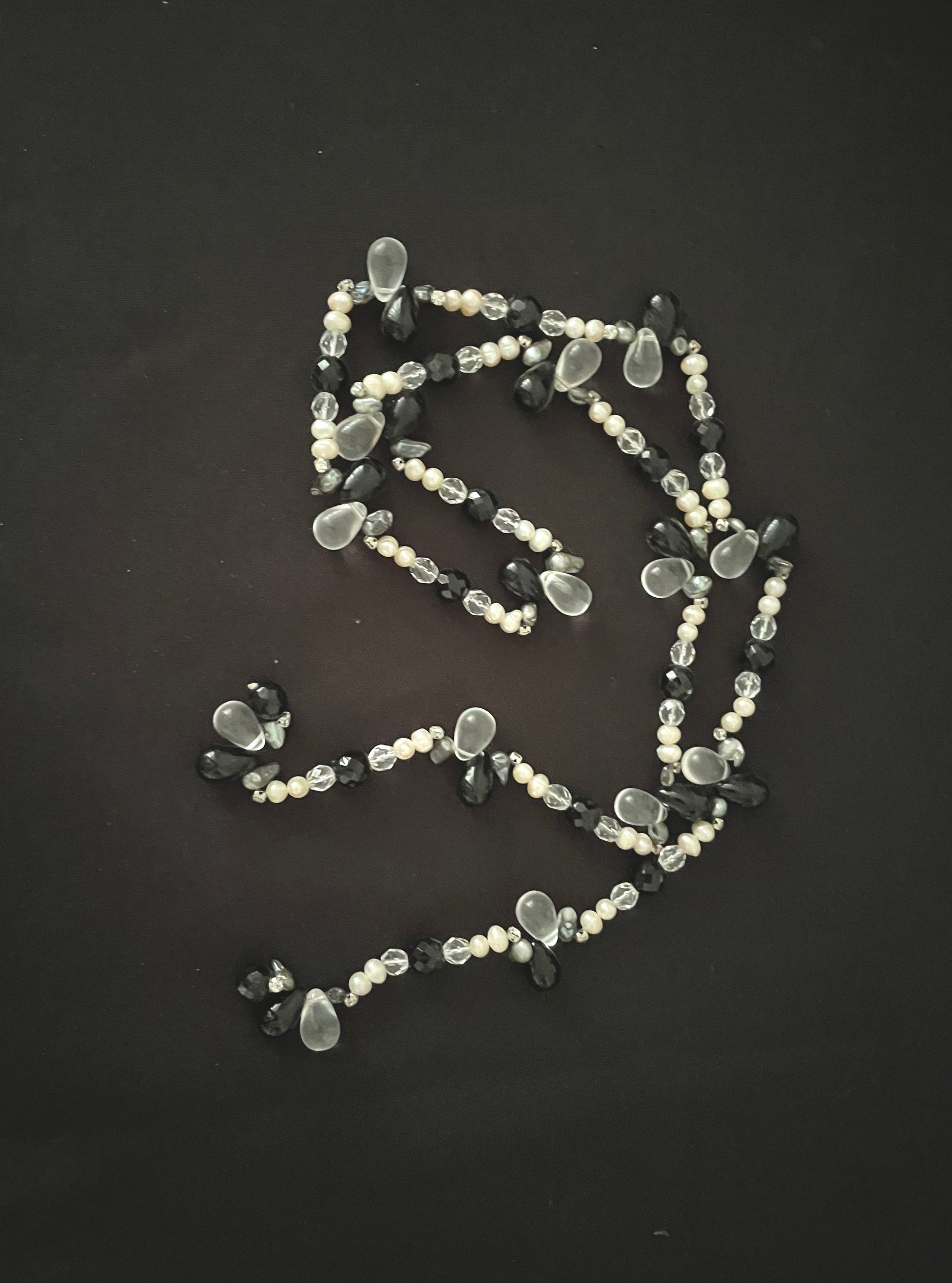 Glass and Pearl Bead Lariat Necklace image 5