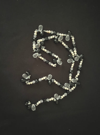 Glass and Pearl Bead Lariat Necklace image 5