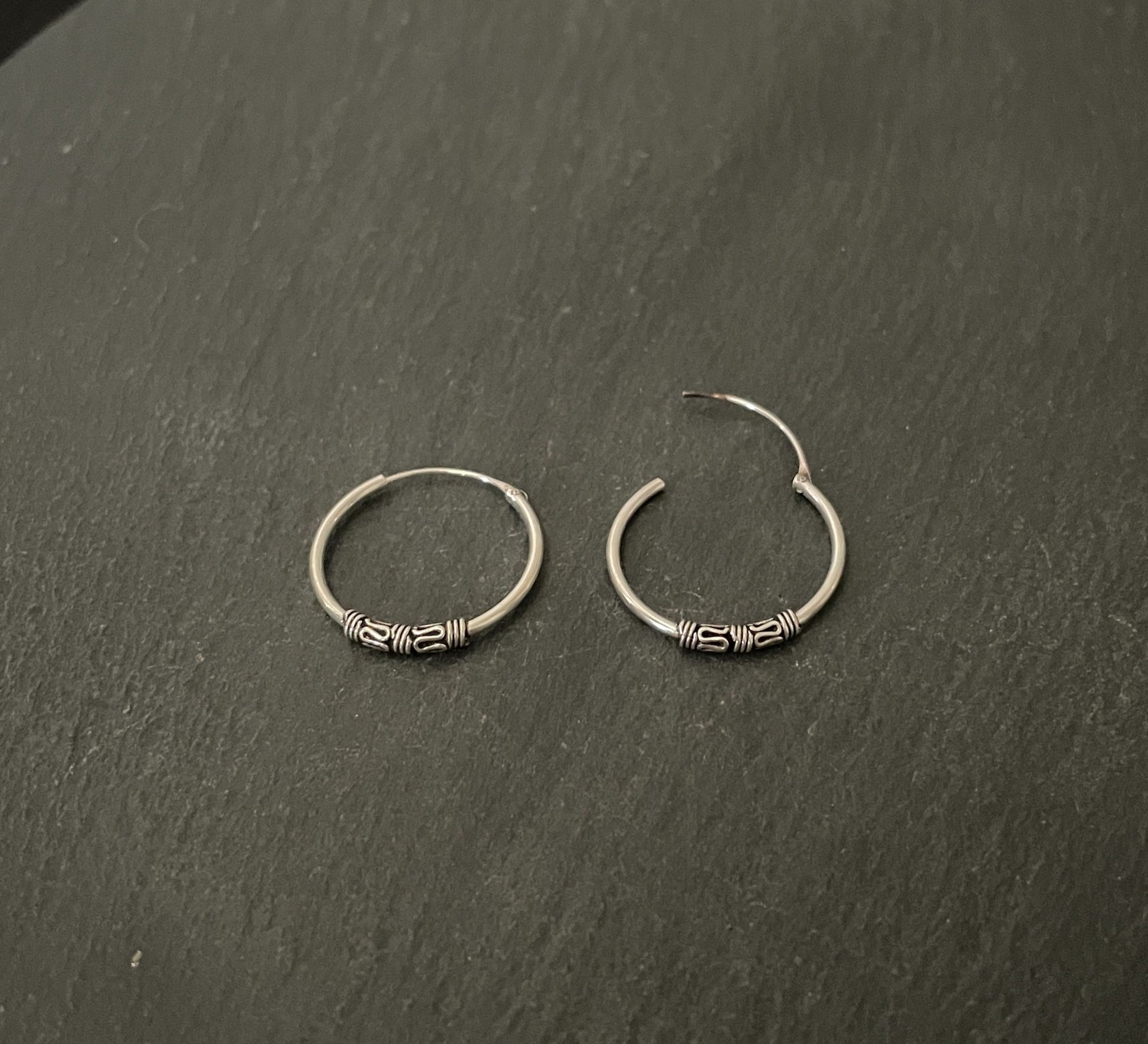 Round Silver Hoops image 1