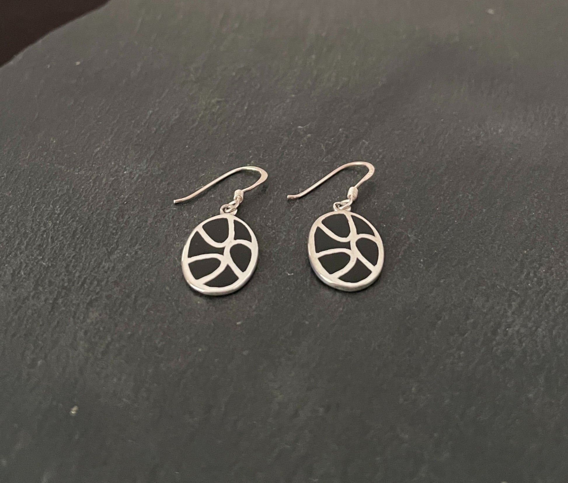 Black Onyx and Silver Earrings image 1