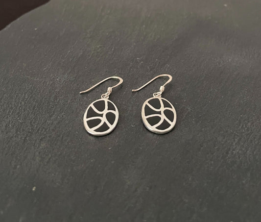 Black Onyx and Silver Earrings image 1