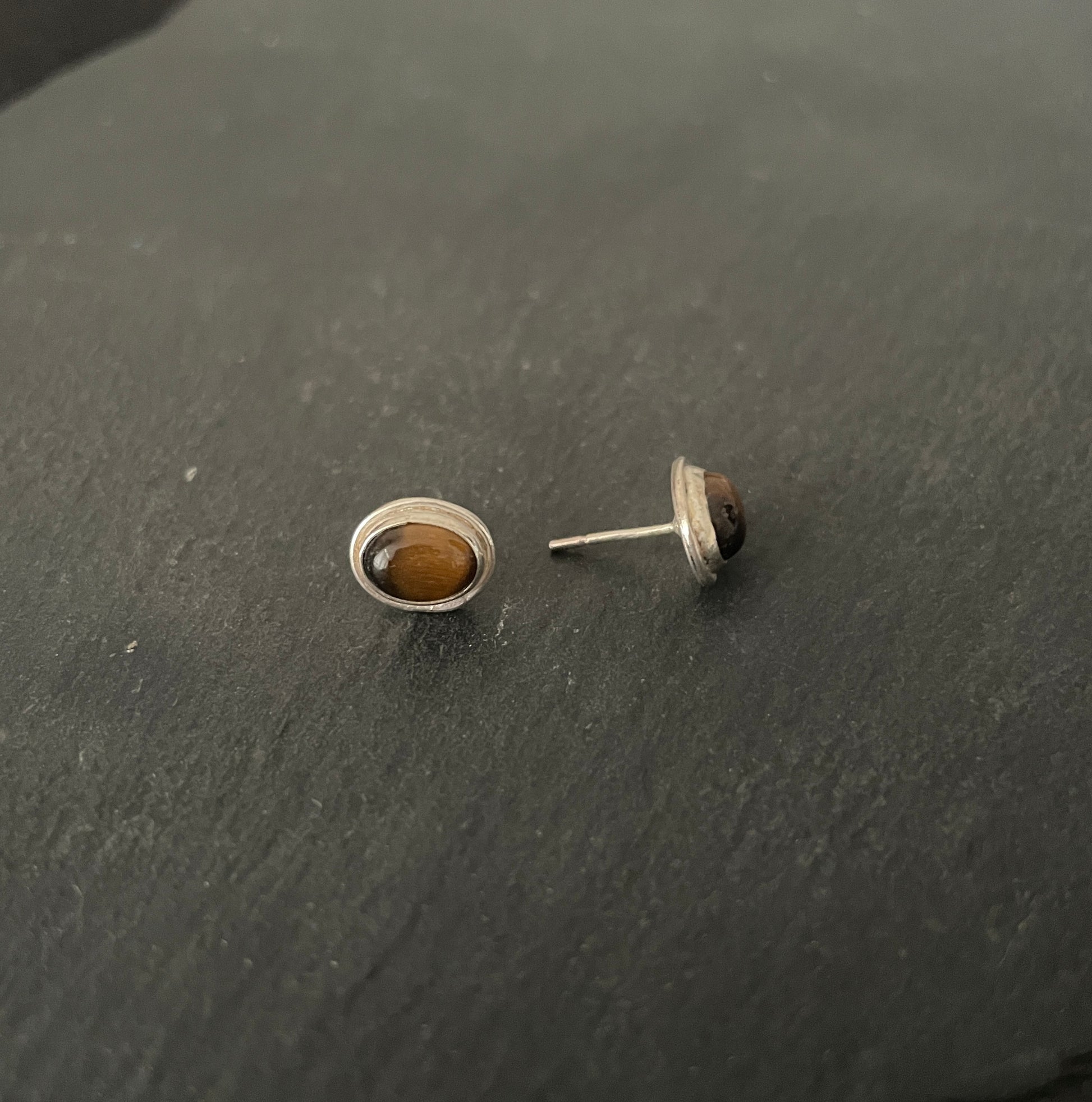 Tiger's Eye and Silver Studs image 1