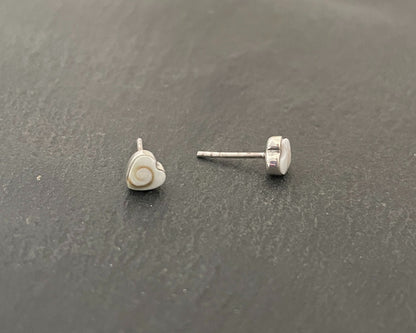 Small Shiva Shell Heart Stud Earrings image 1