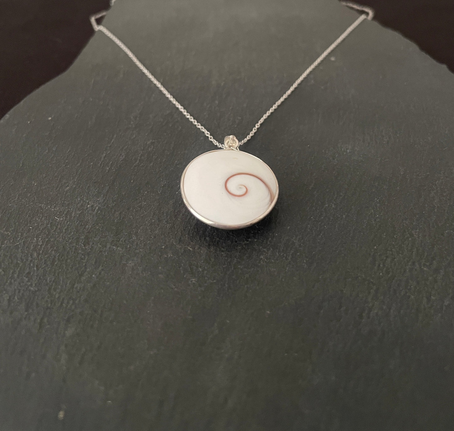 Shiva Shell and Silver Oval Pendant image 1
