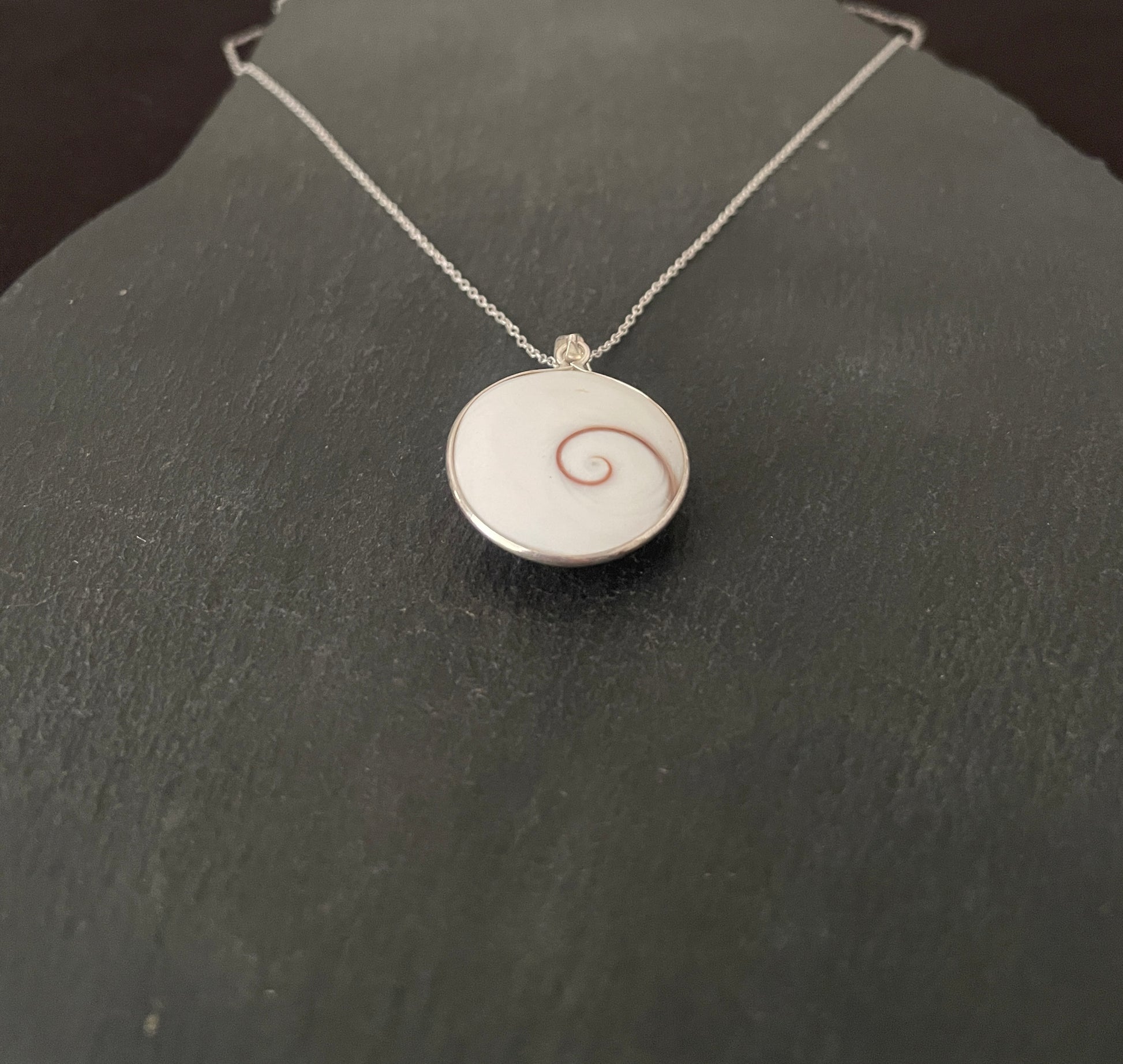 Shiva Shell and Silver Oval Pendant image 1