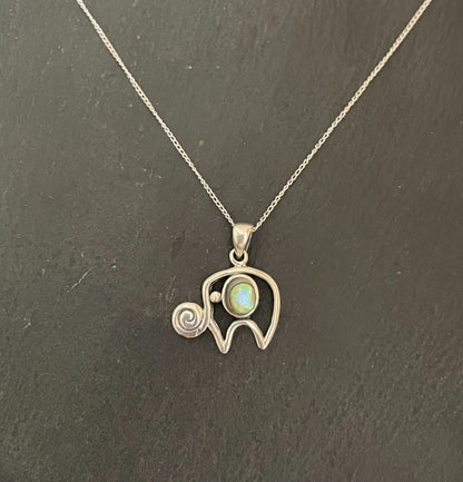 Paua Shell Elephant Pendant image 0