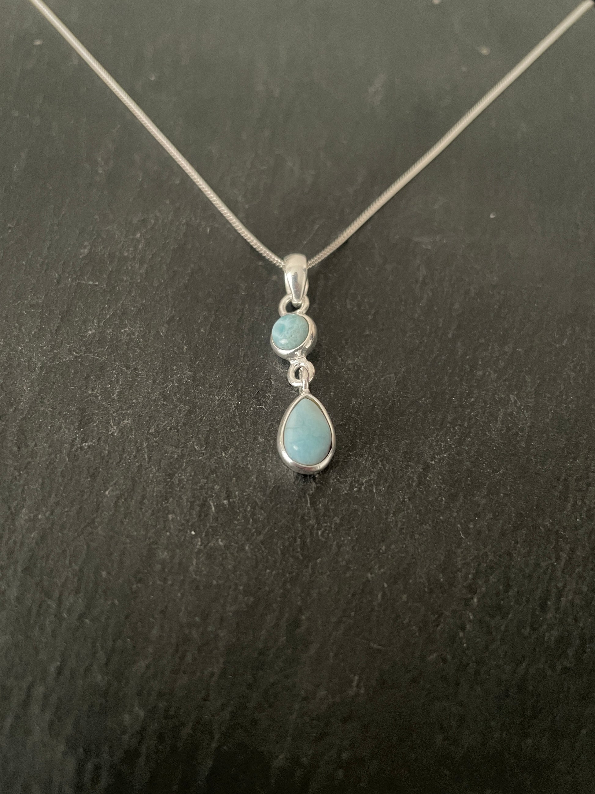 Larimar and Silver Pendant image 1
