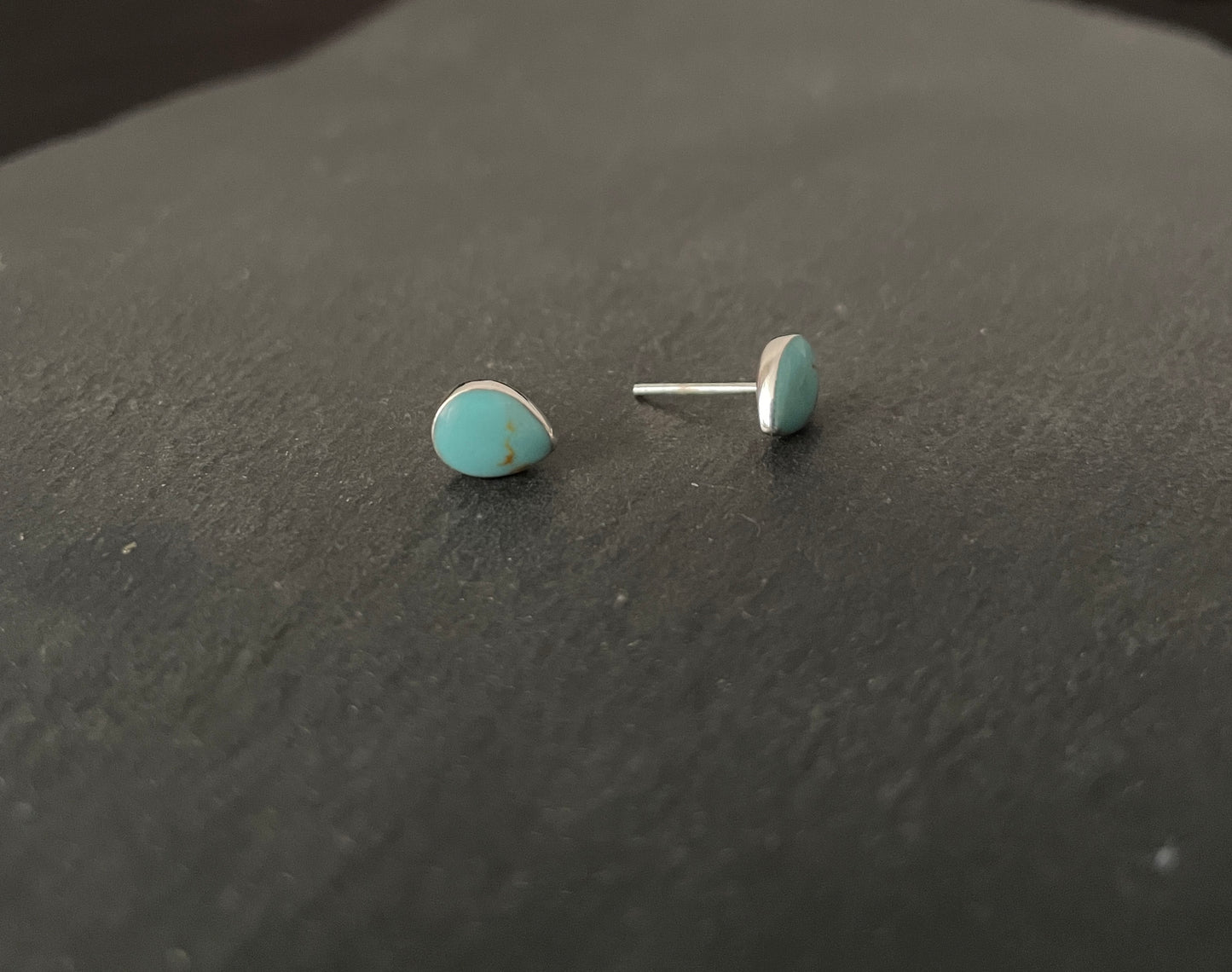 Turquoise Teardrop Stud Earrings image 1