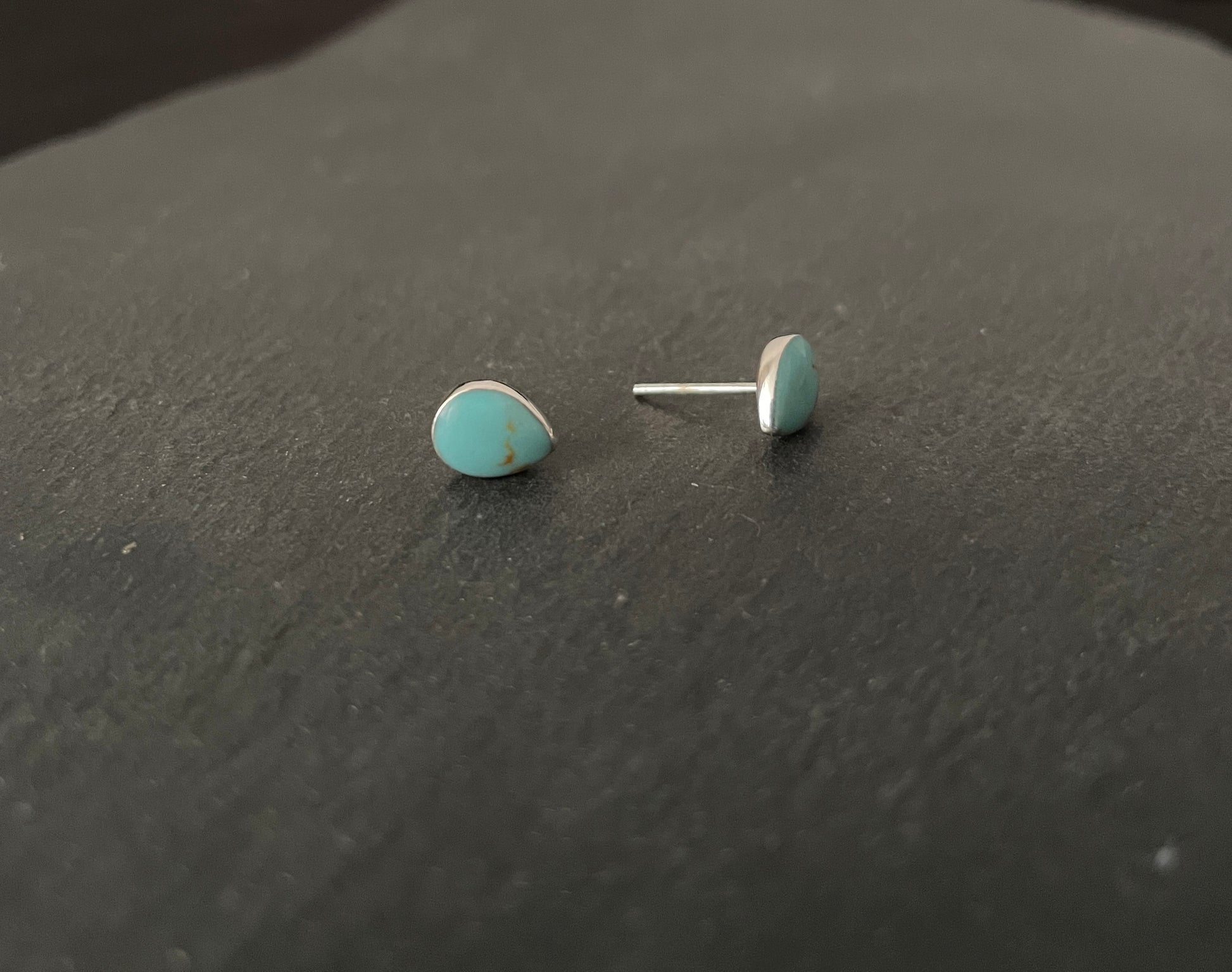 Turquoise Teardrop Stud Earrings image 1