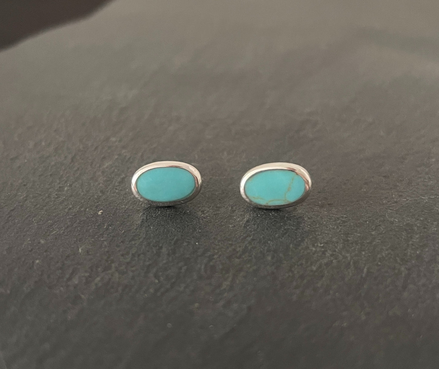 Turquoise Oval Stud Earrings image 0