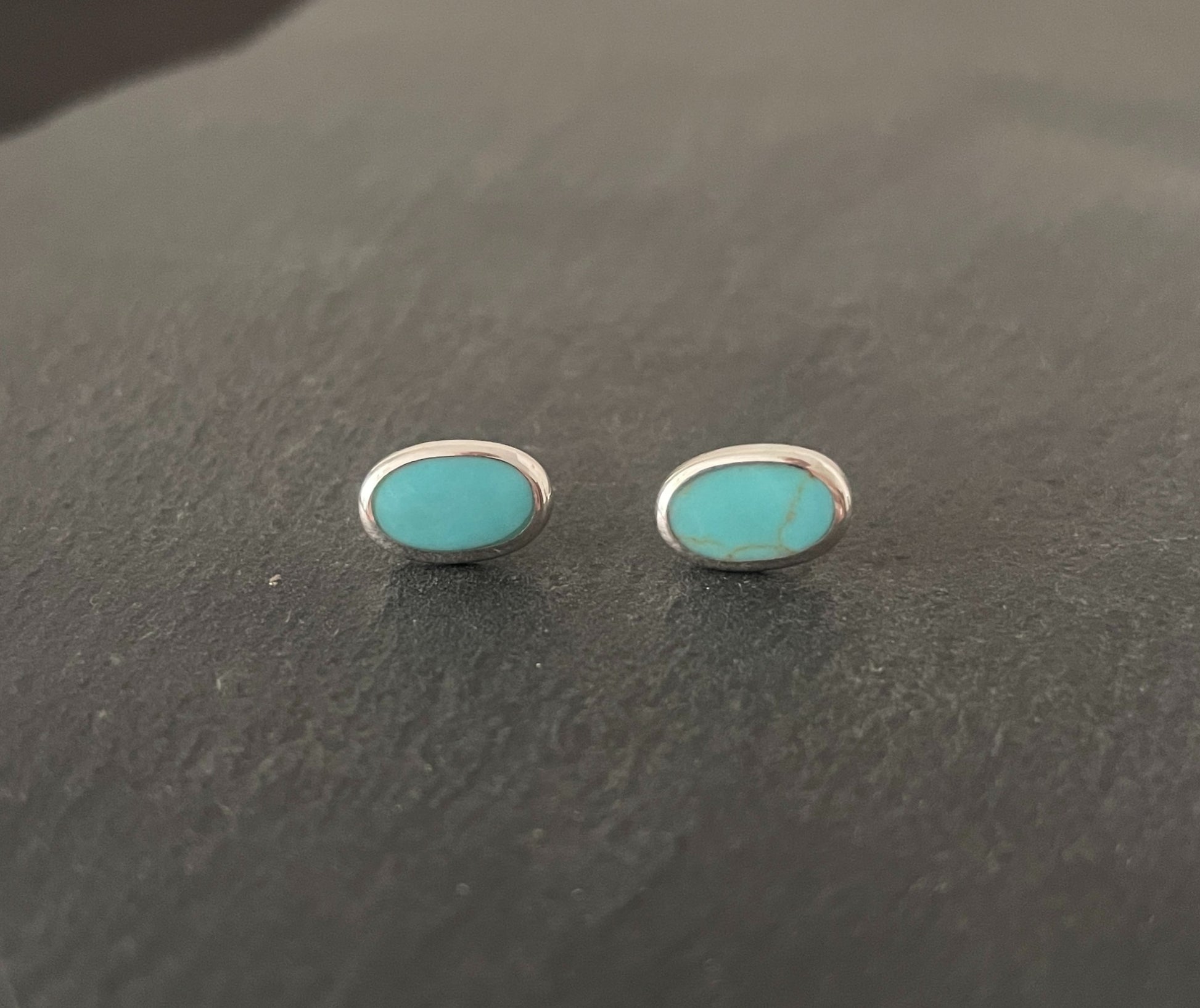 Turquoise Oval Stud Earrings image 0
