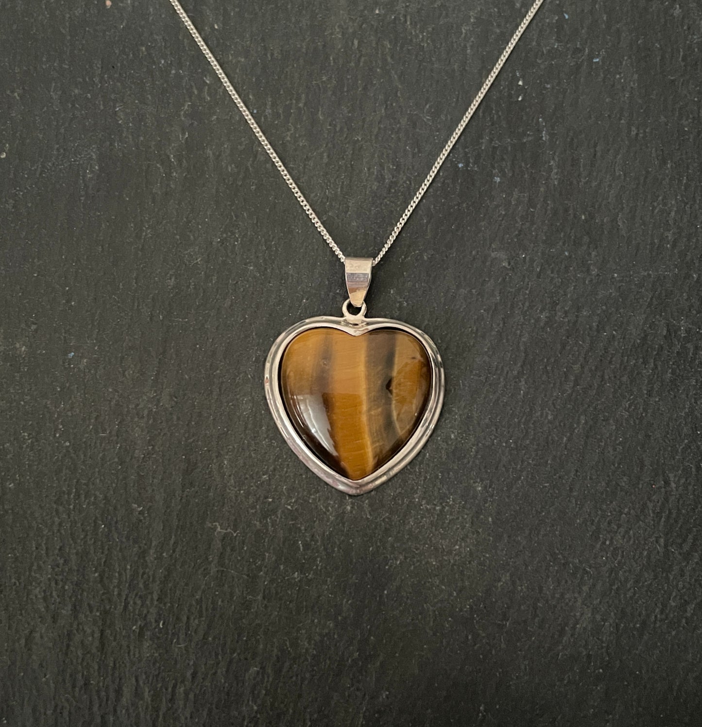 Tiger's Eye Heart Pendant image 0