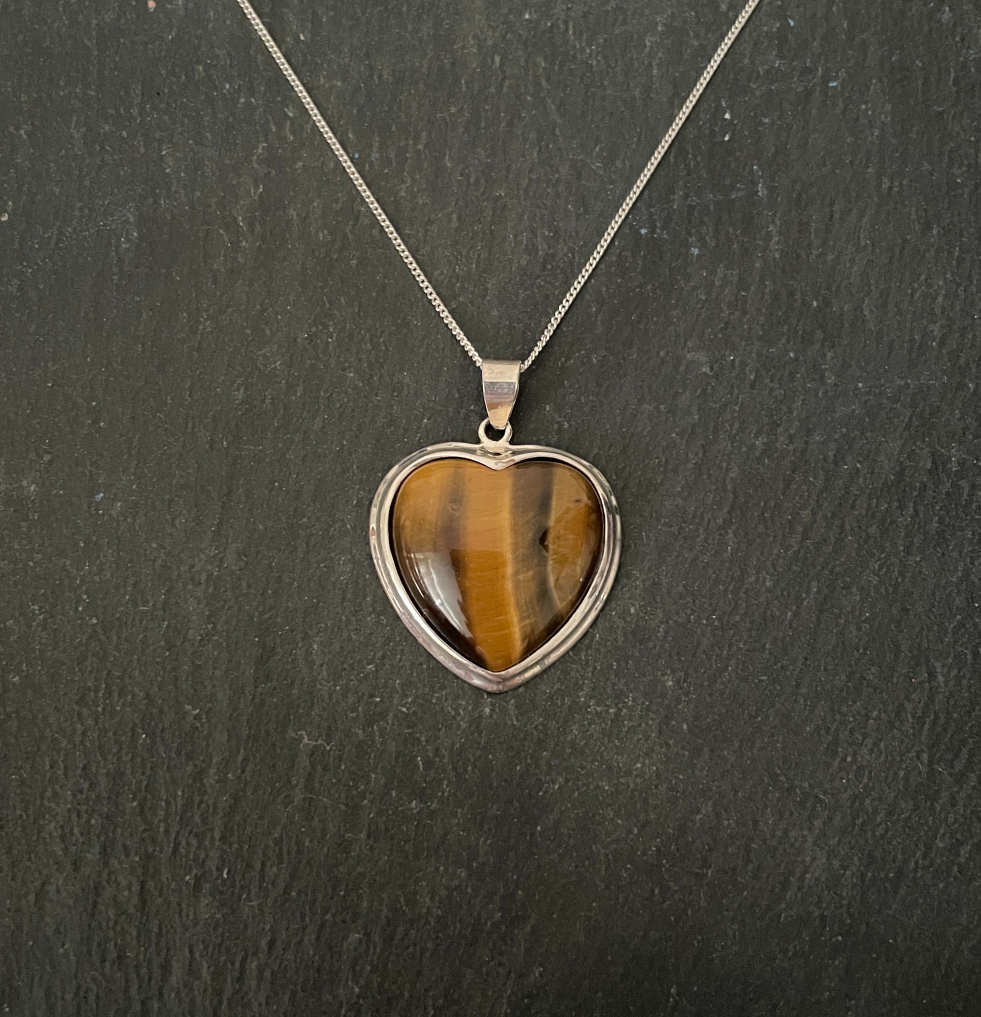 Tiger's Eye Heart Pendant image 0