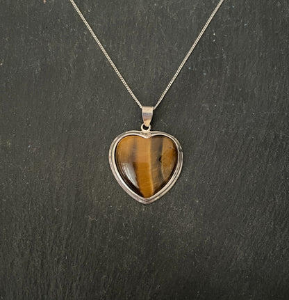 Tiger's Eye Heart Pendant image 0