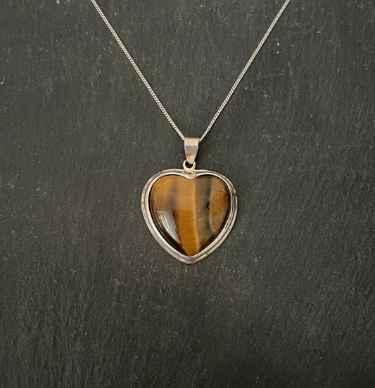 Tiger's Eye Heart Pendant image 0