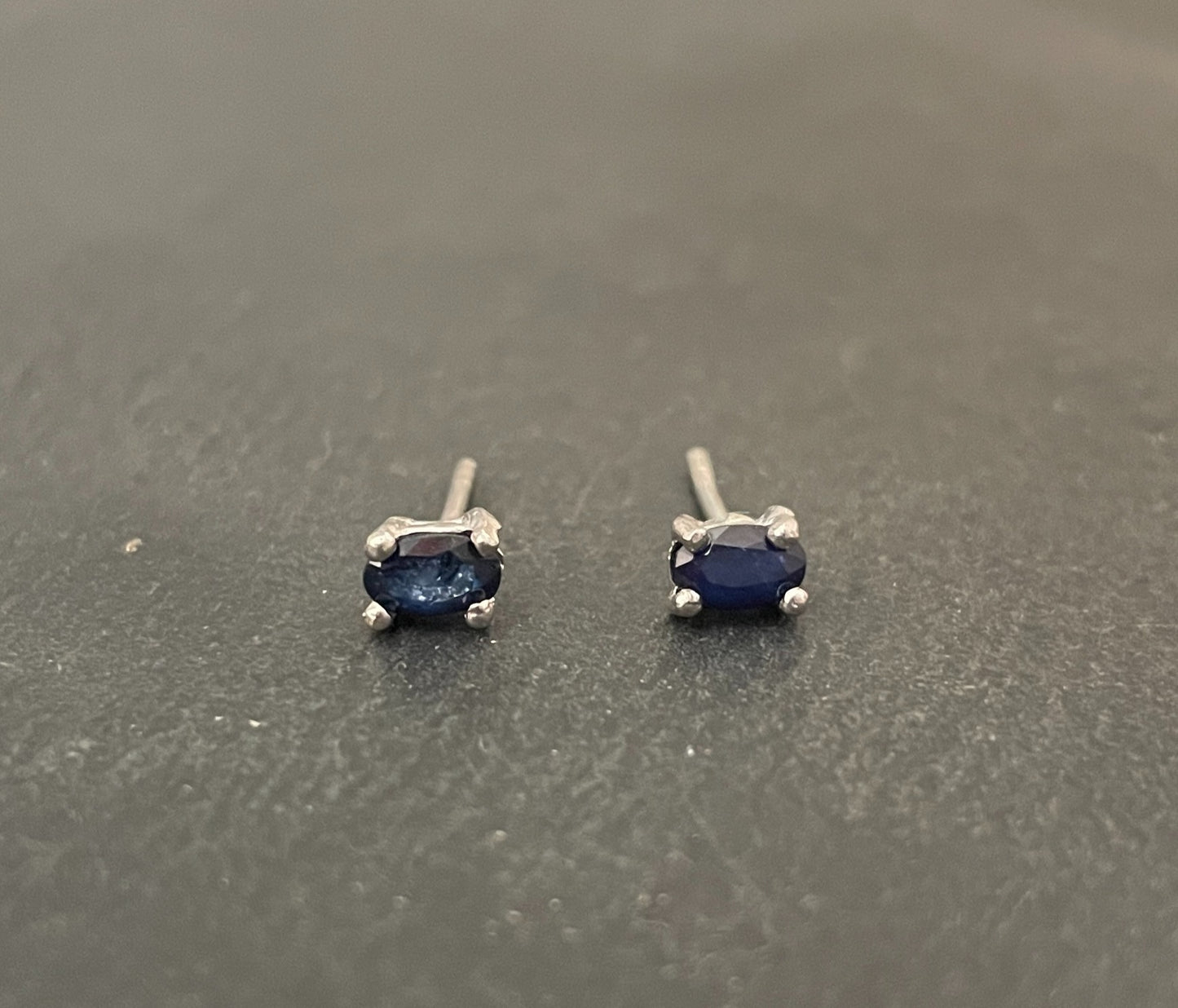 Small Oval Sapphire Studs image 0