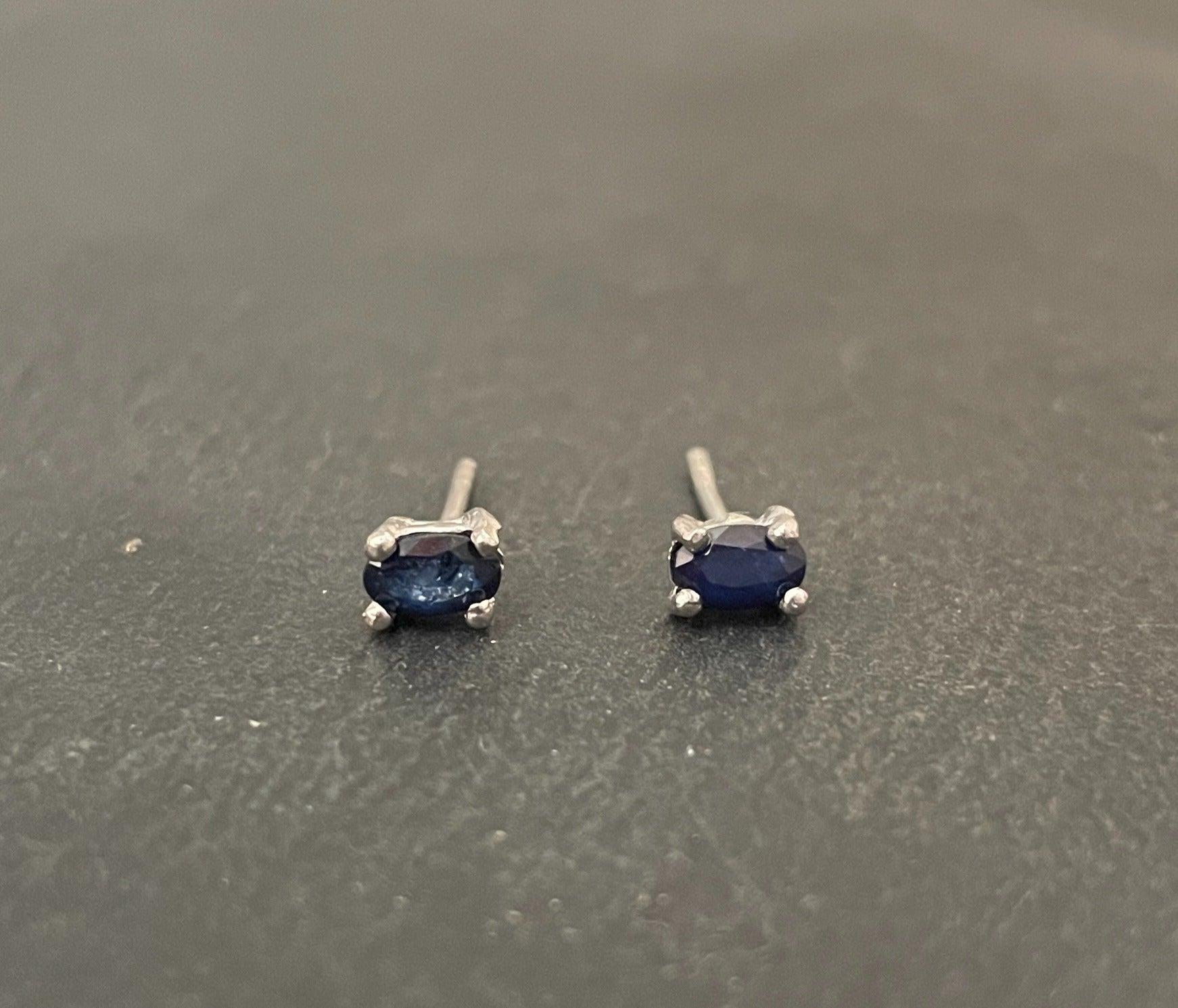 Small Oval Sapphire Studs image 0