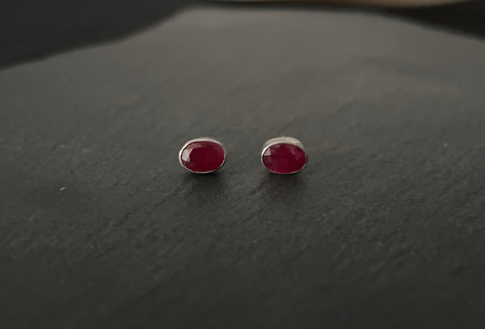 Oval Ruby Stud Earrings image 0