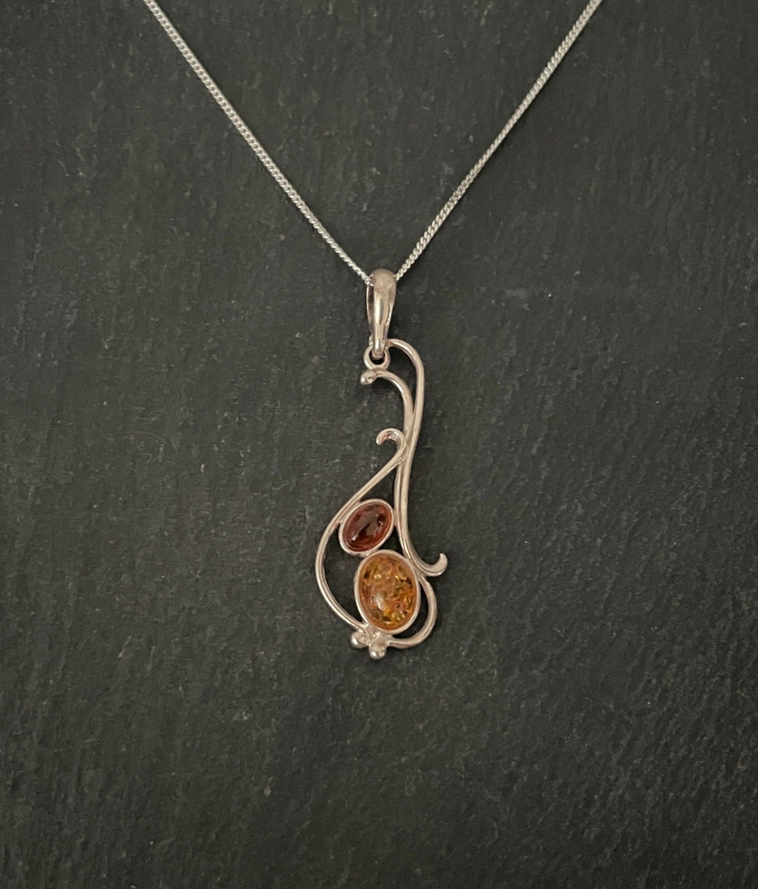 Amber and Silver Pendant image 0