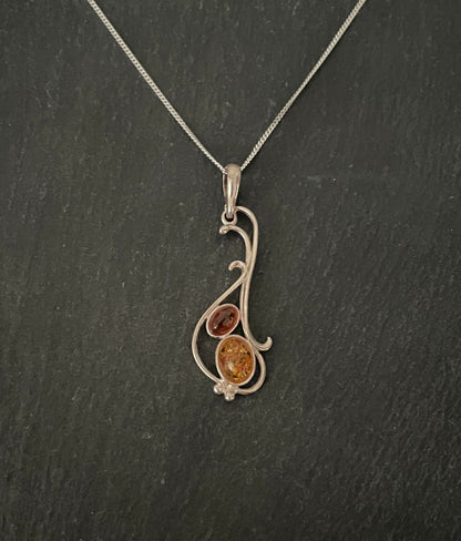 Amber and Silver Pendant image 0
