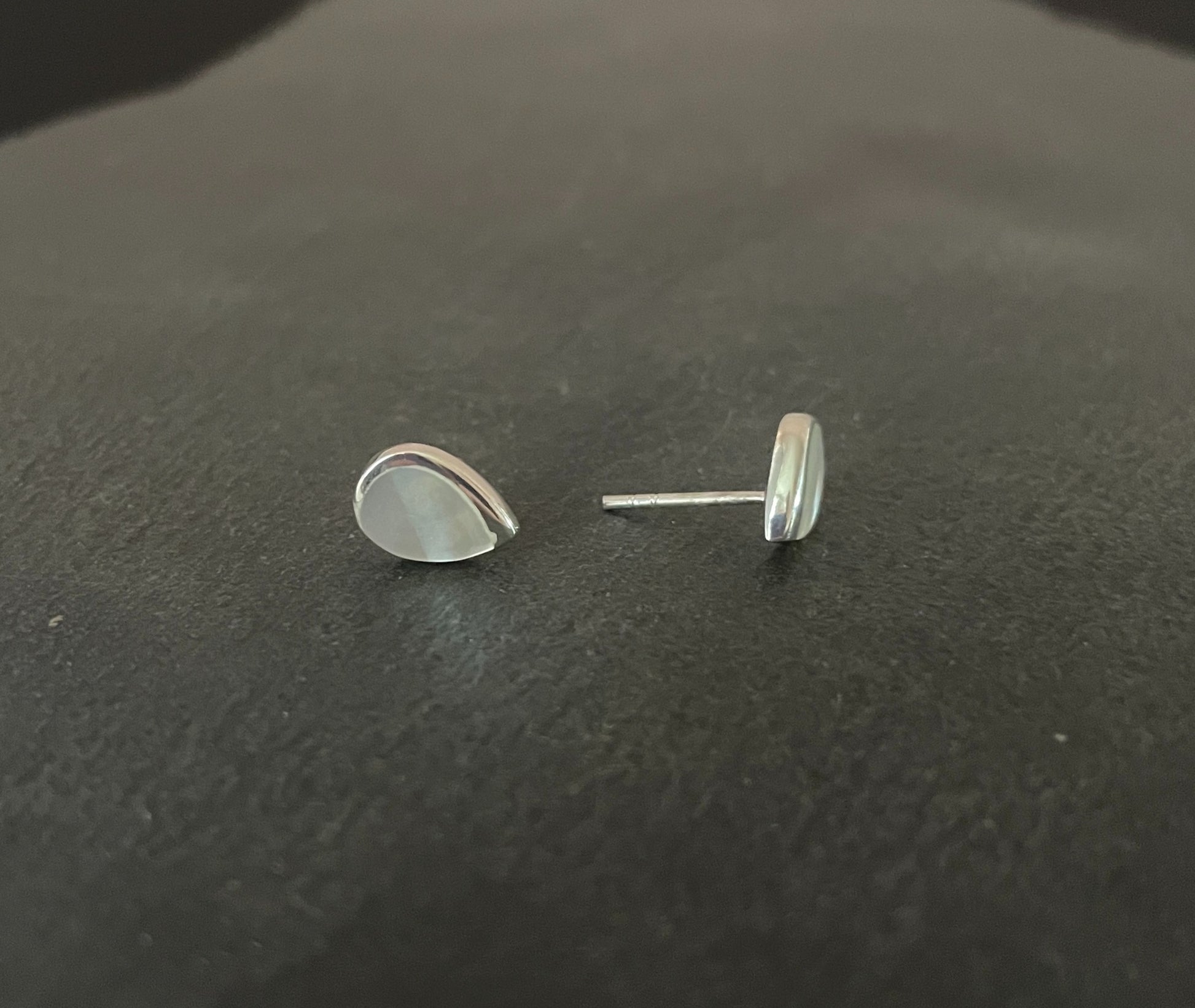 Mother of Pearl Teardrop Stud Earrings image 1