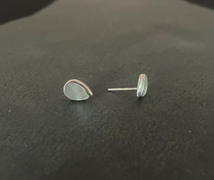 Mother of Pearl Teardrop Stud Earrings image 1