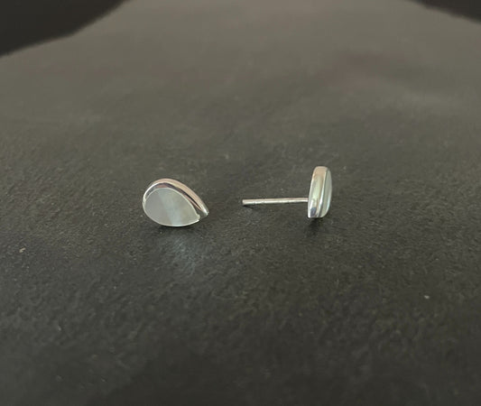 Mother of Pearl Teardrop Stud Earrings image 1