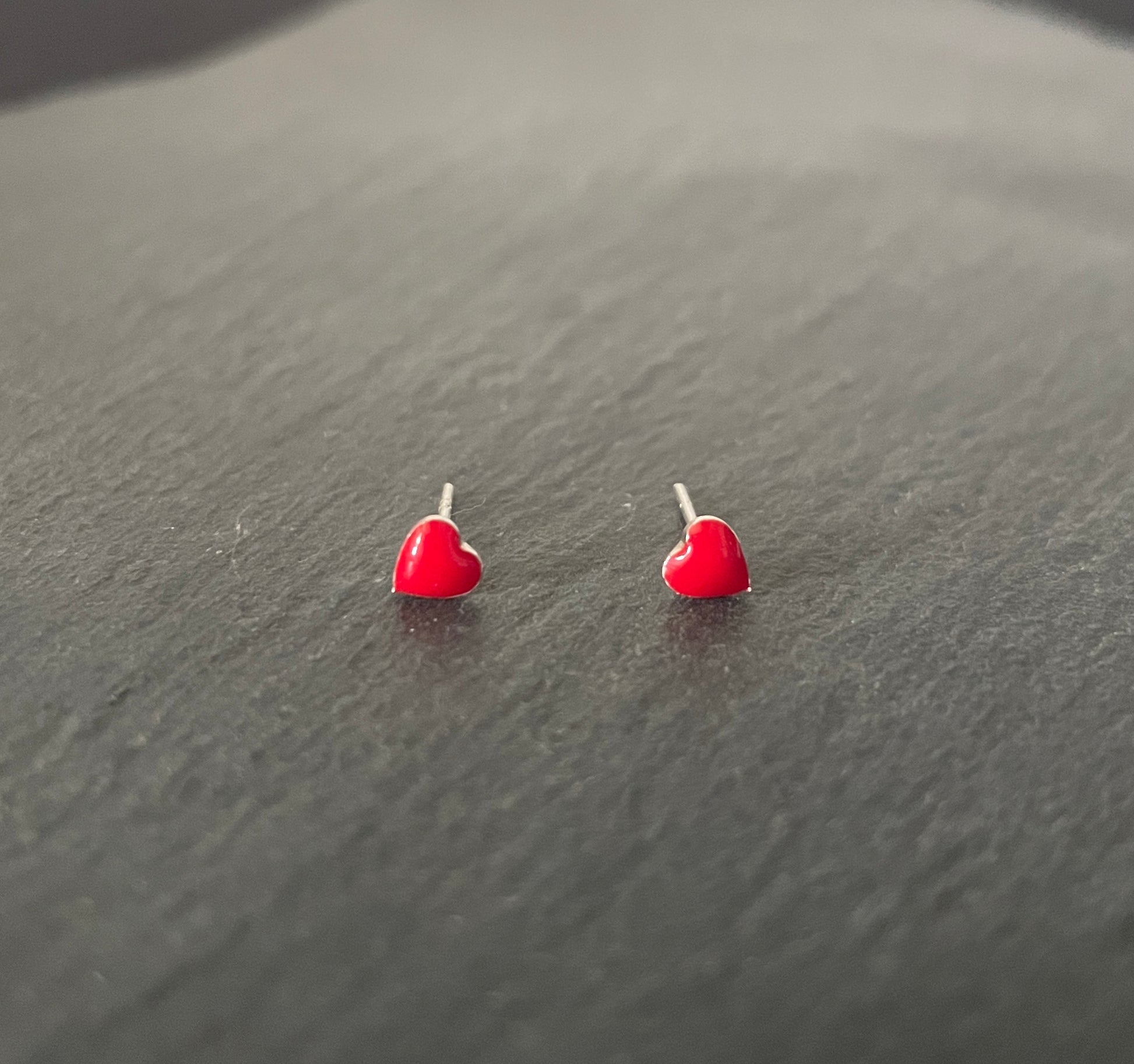 Silver Heart Studs image 0