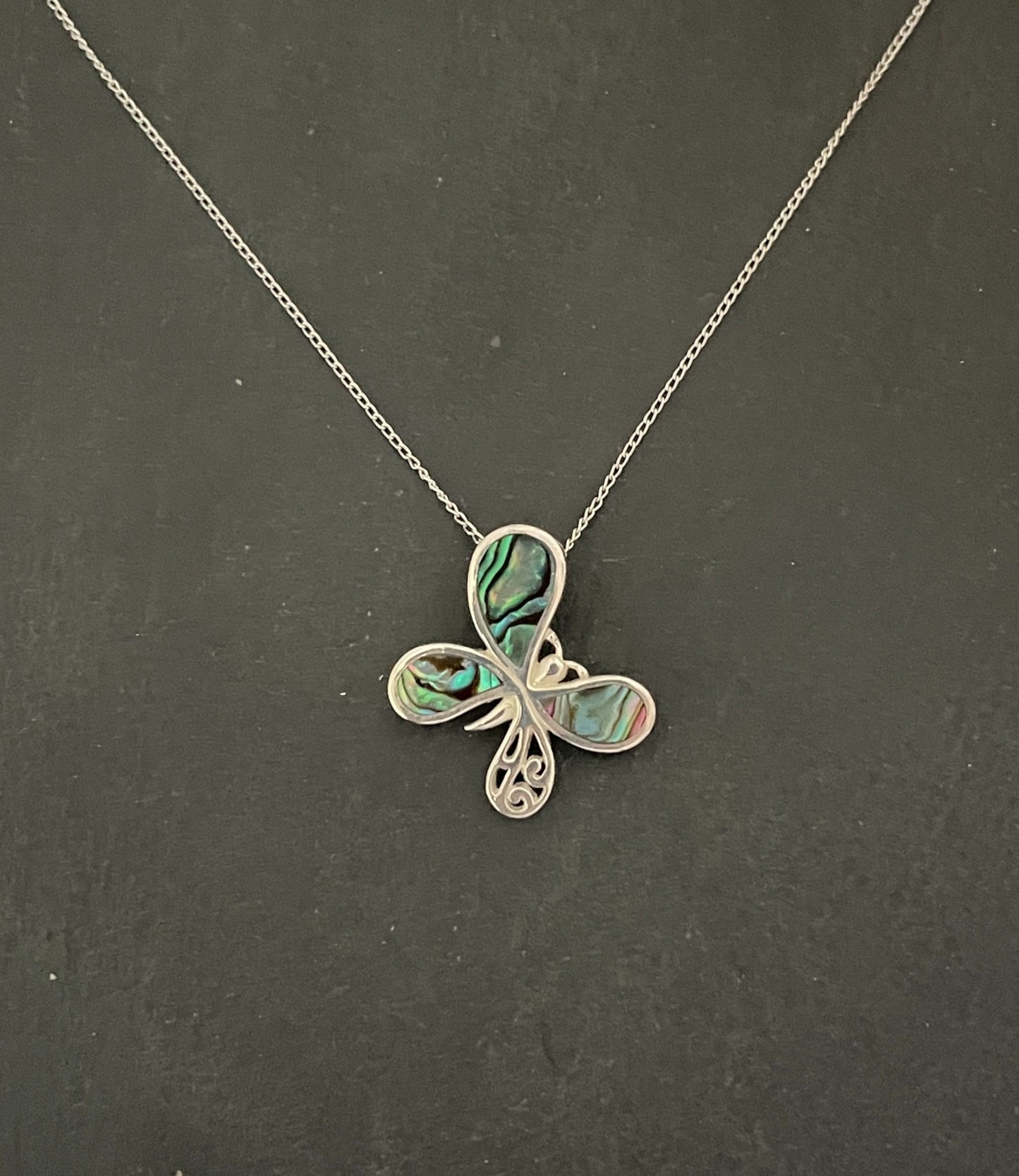 Paua Shell Butterfly Pendant image 0