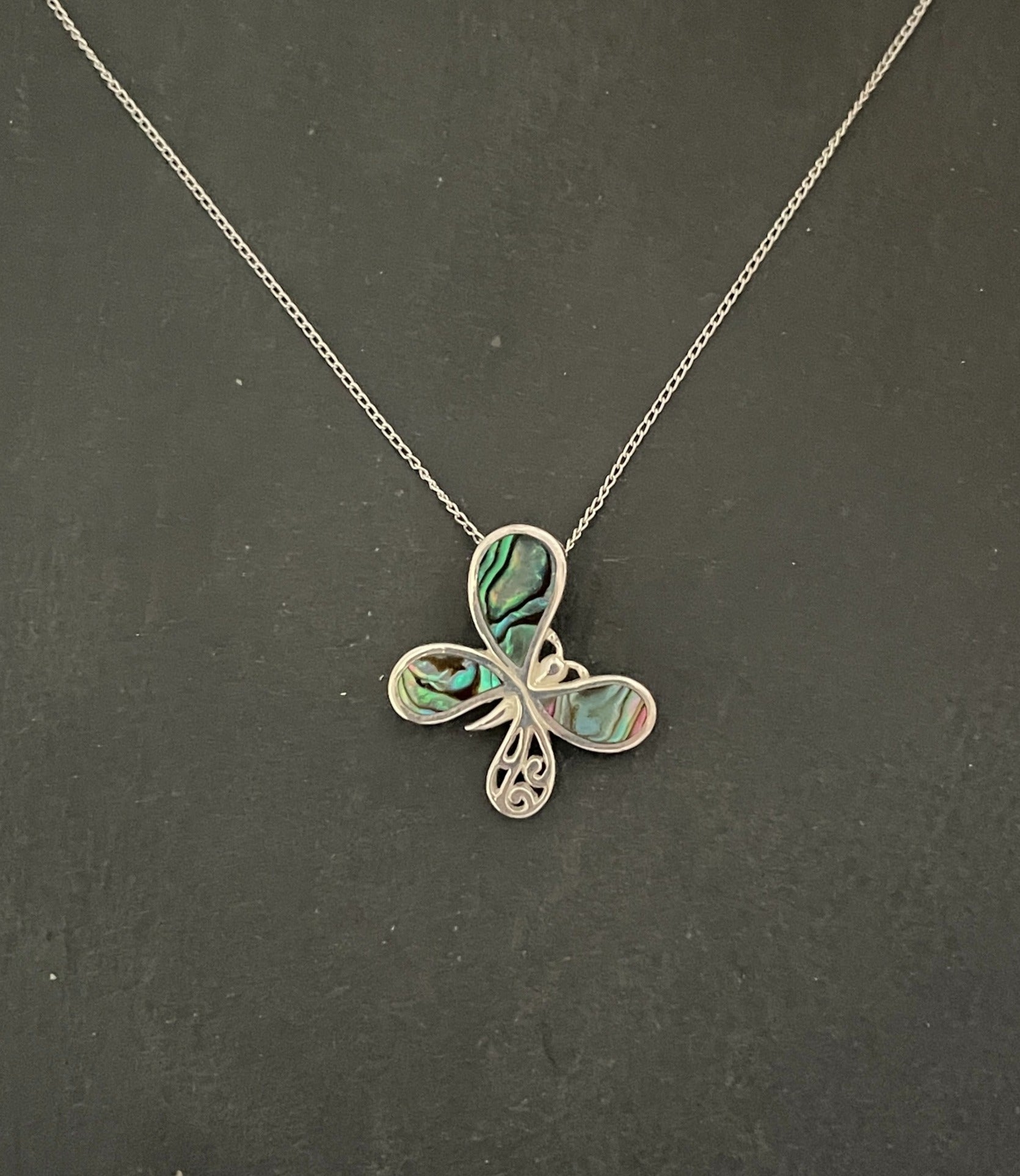 Paua Shell Butterfly Pendant image 0