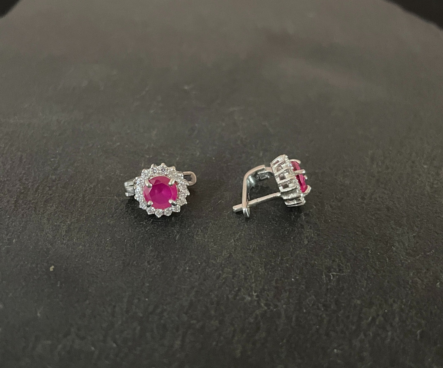 Ruby and Cubic Zirconia Studs image 1
