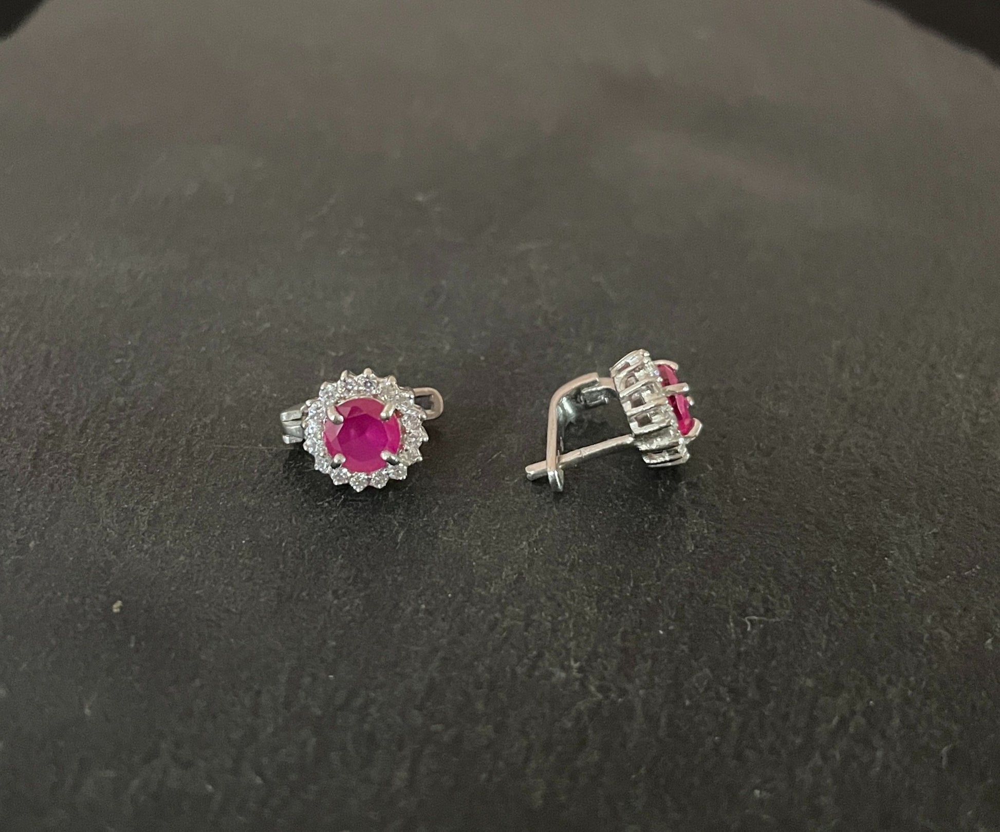 Ruby and Cubic Zirconia Studs image 1