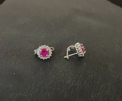 Ruby and Cubic Zirconia Studs image 1