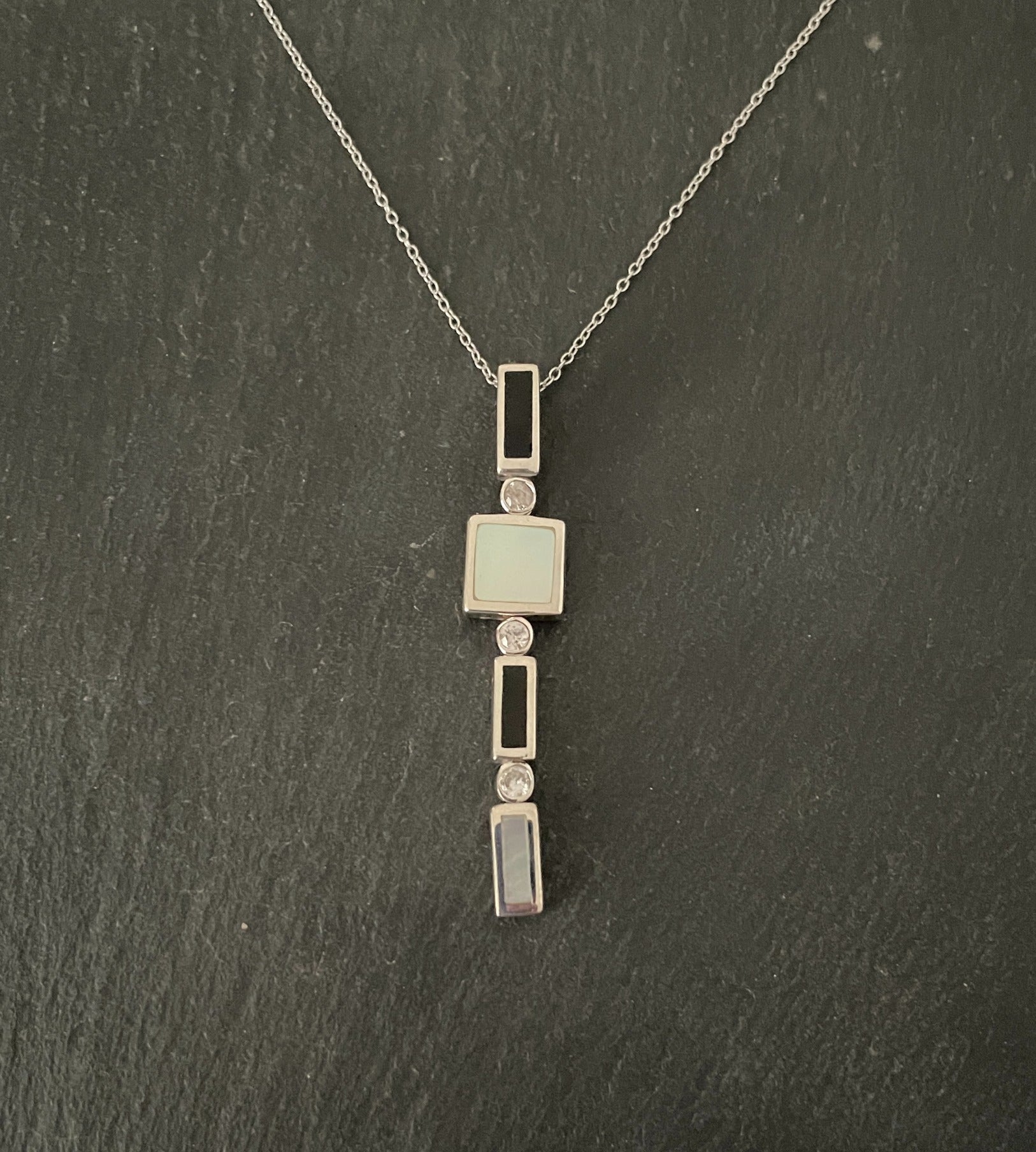 Black Onyx and Mother of Pearl Pendant image 0