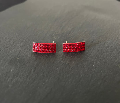 Cubic Zirconia Rectangle Stud Earrings image 0