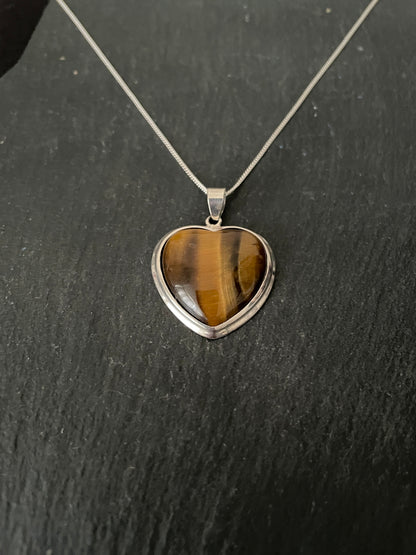 Tiger's Eye Heart Pendant image 1