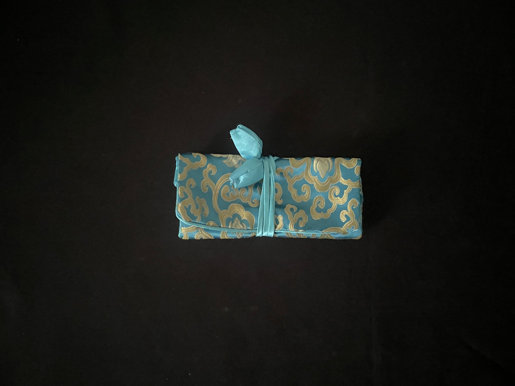 Light Blue and Gold Jewellery Wrap image 1