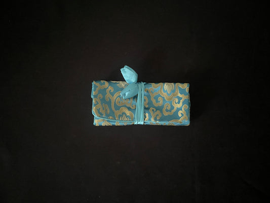 Light Blue and Gold Jewellery Wrap image 1