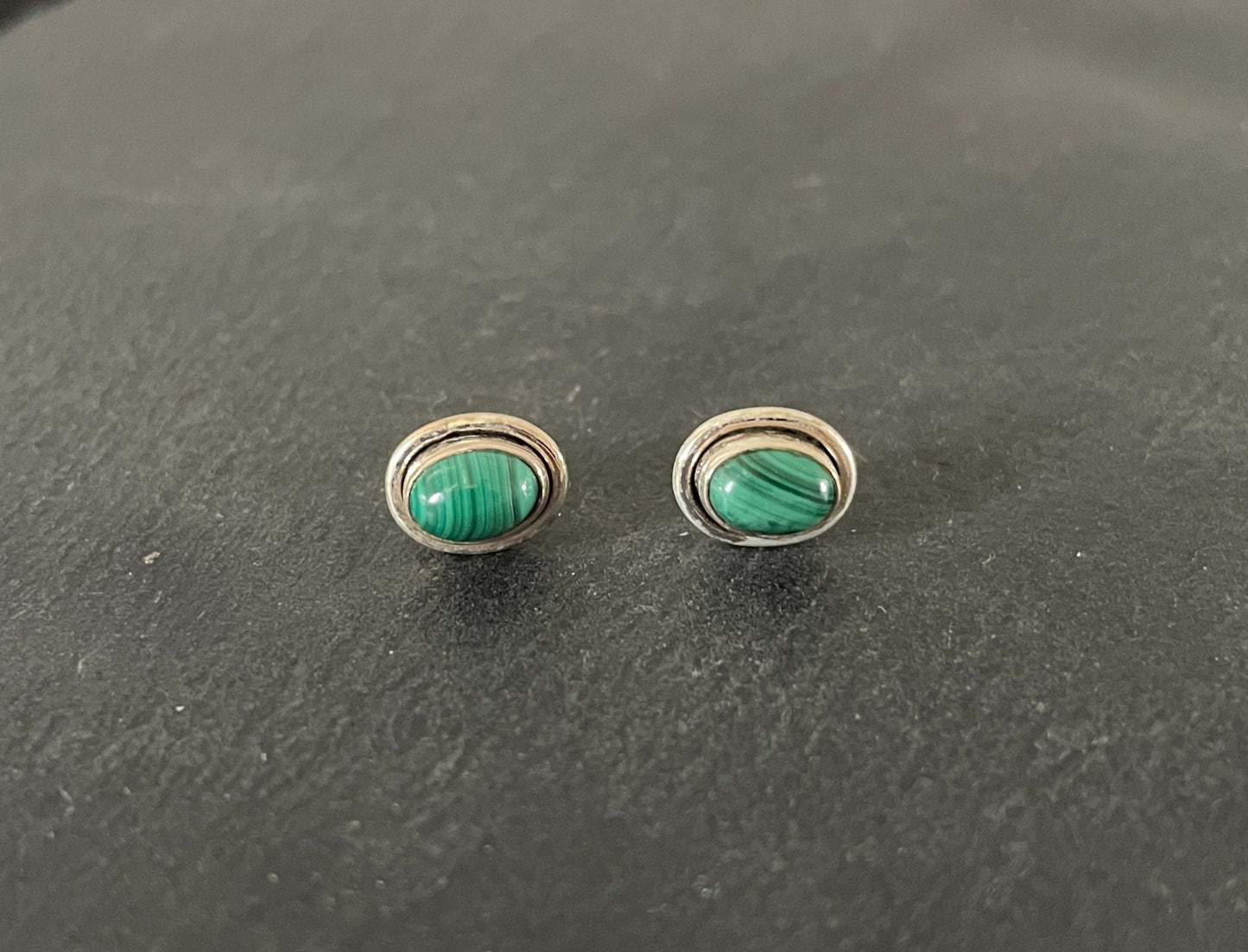Oval Malachite Stud Earrings image 0