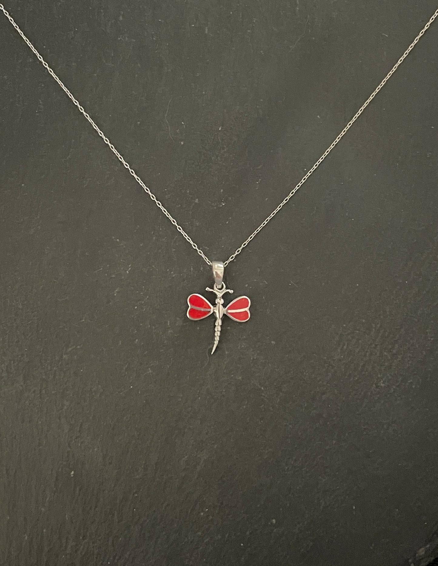 Coral Dragonfly Pendant image 0