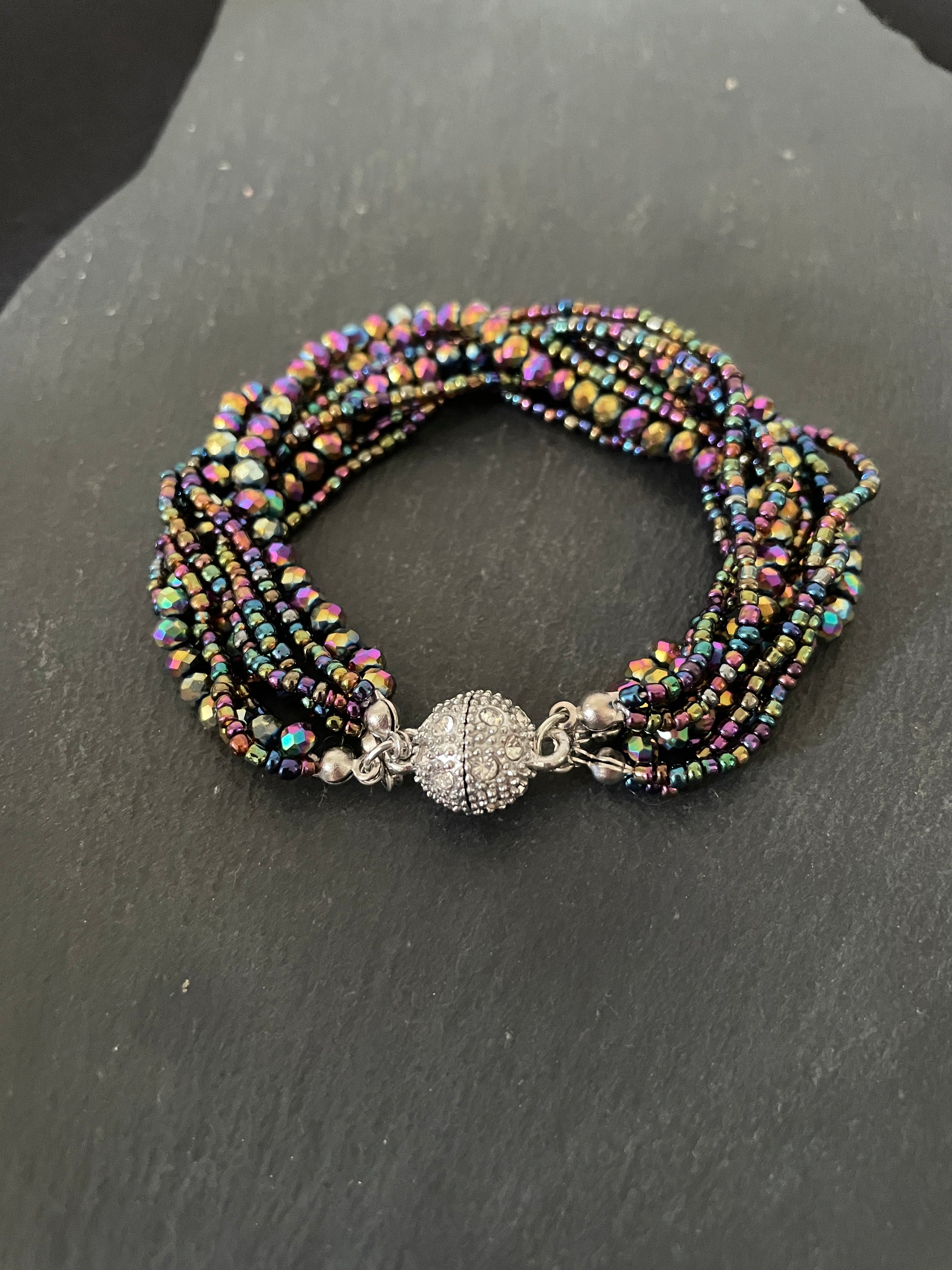 Multi Row Coloured Round Bead Bracelet image 4