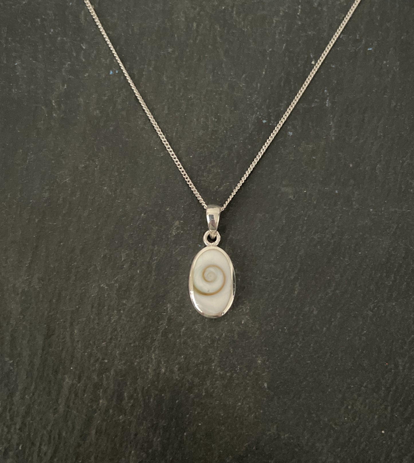 Shiva Shell and Silver Oval Pendant image 0