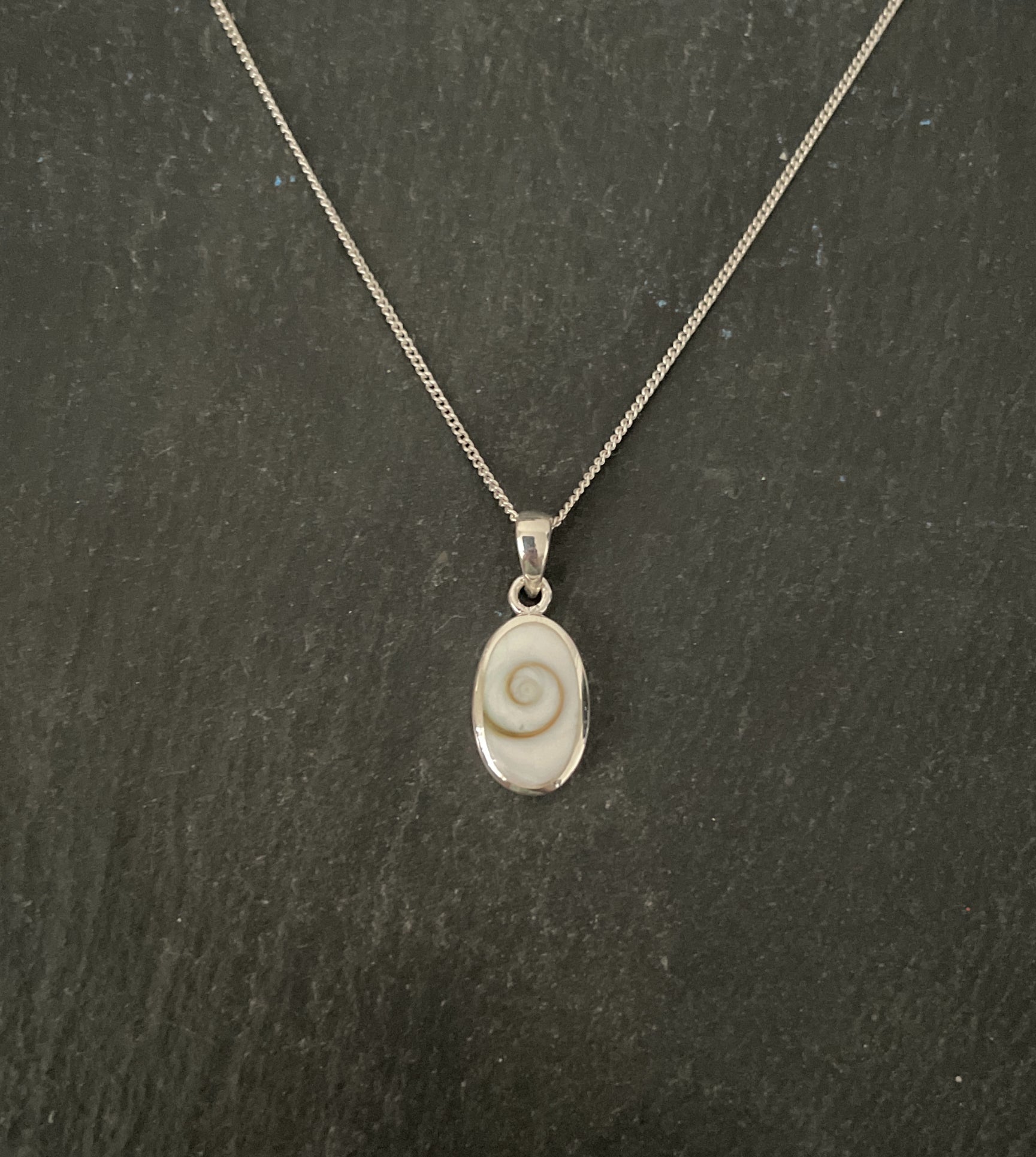 Shiva Shell and Silver Oval Pendant image 0