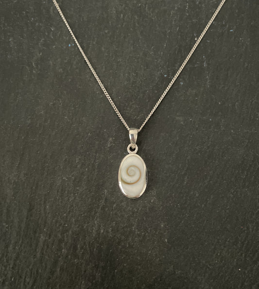 Shiva Shell and Silver Oval Pendant image 0