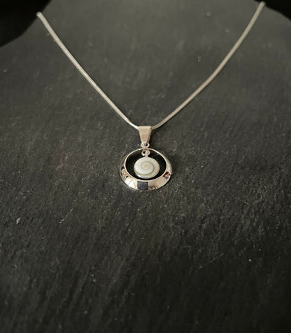 Shiva Shell and Silver Round Pendant image 1
