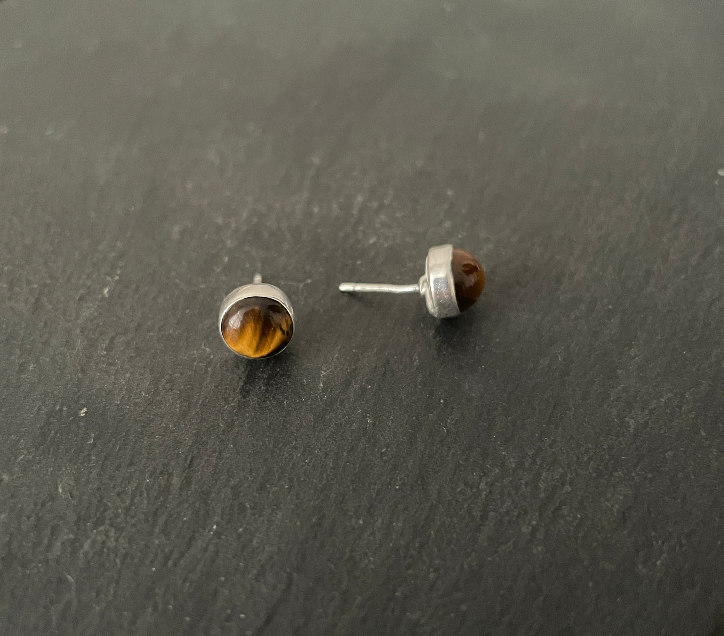 Tiger's Eye Round Studs image 1