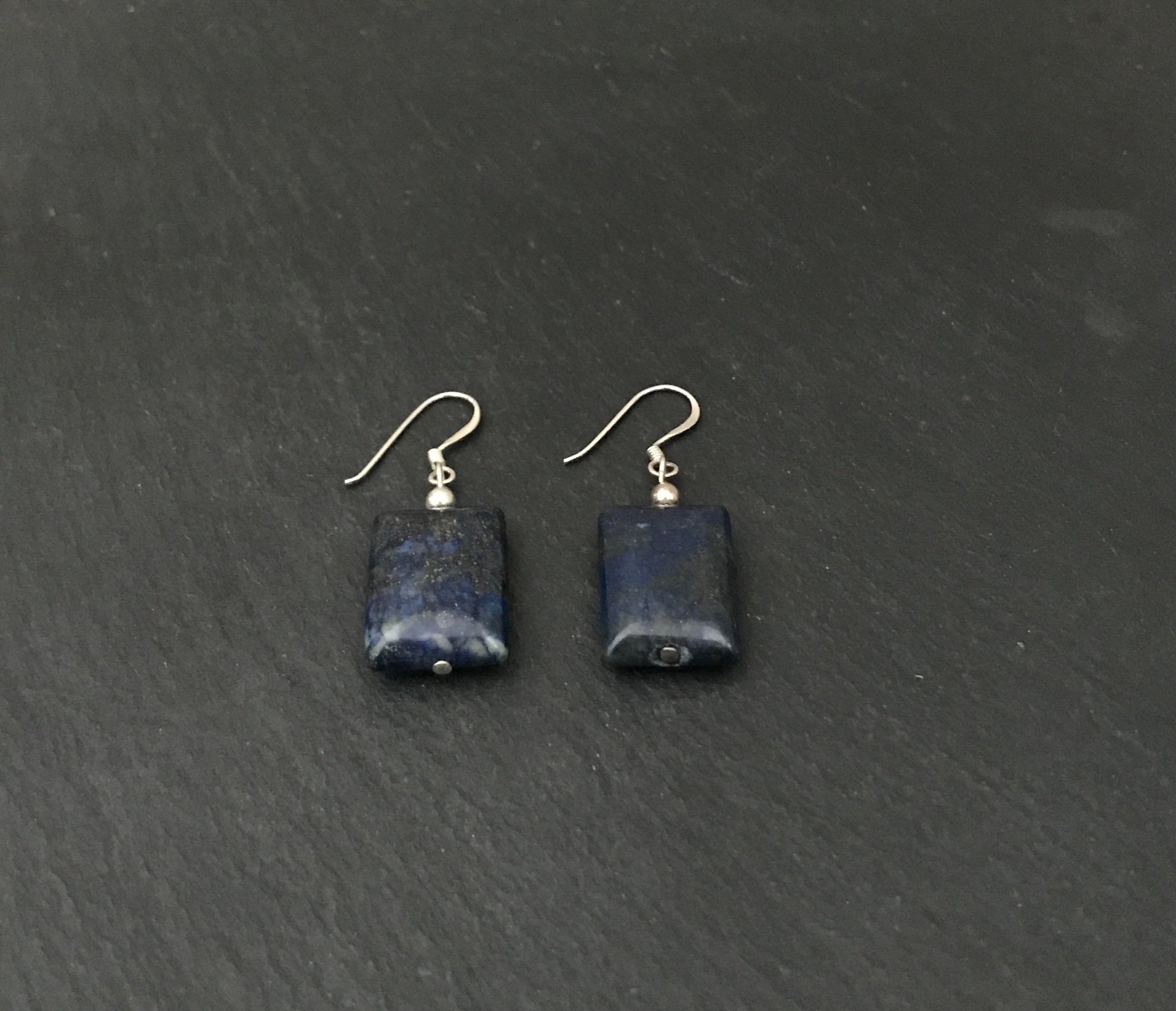 Lapis Lazuli Rectangle Earrings image 1