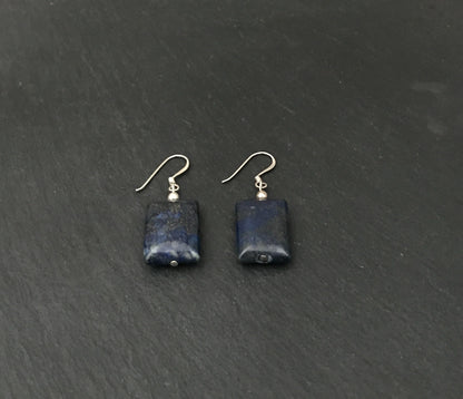 Lapis Lazuli Rectangle Earrings image 1